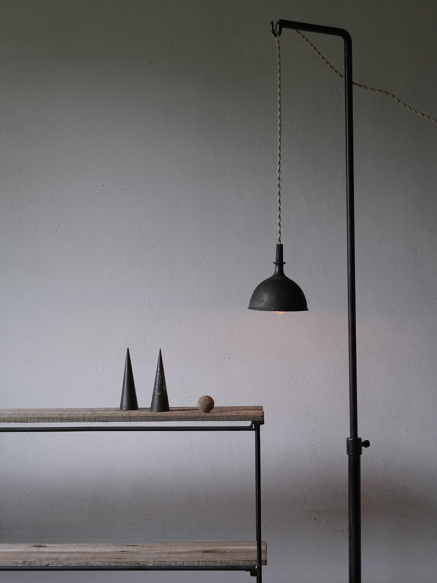 PEWTER FUNNEL LAMP : S