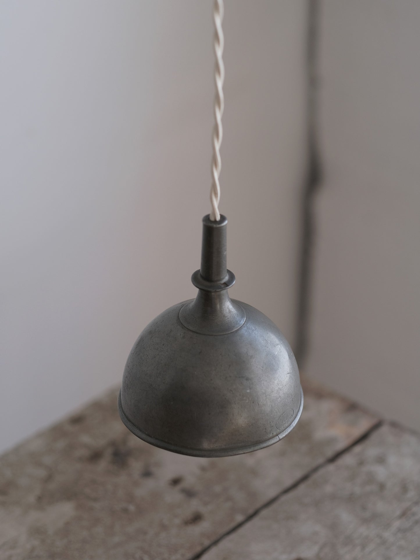 PEWTER FUNNEL LAMP : NO.2