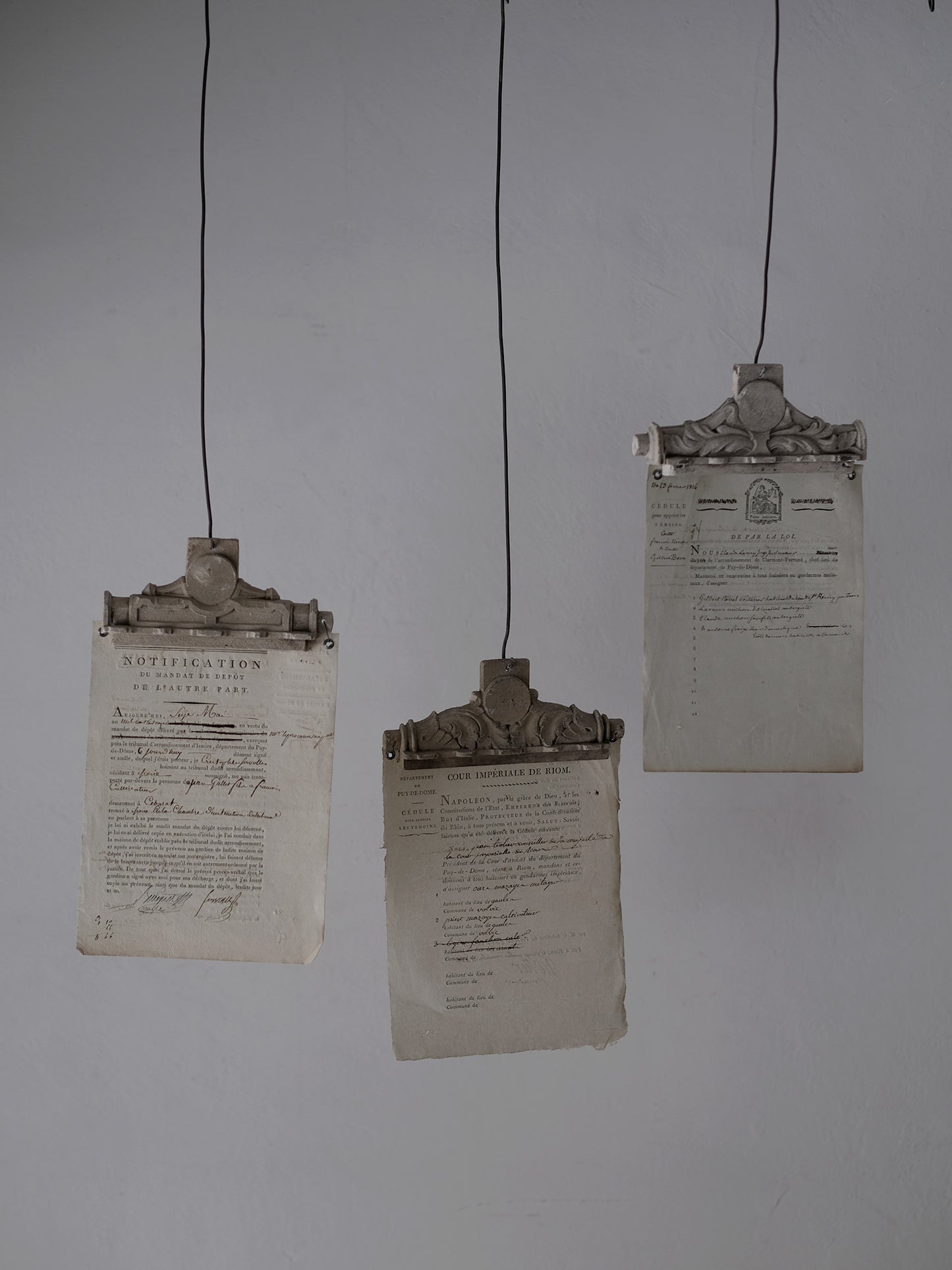 Plaster mold with old paper B