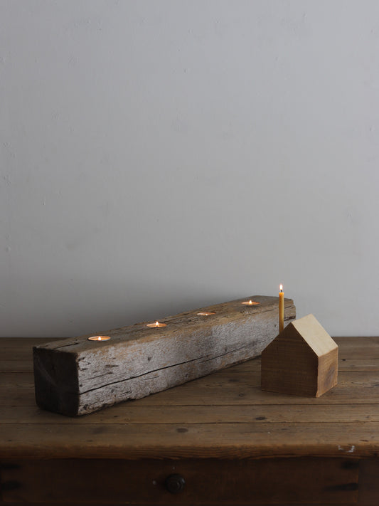 059 古材のキャンドルスタンド４連