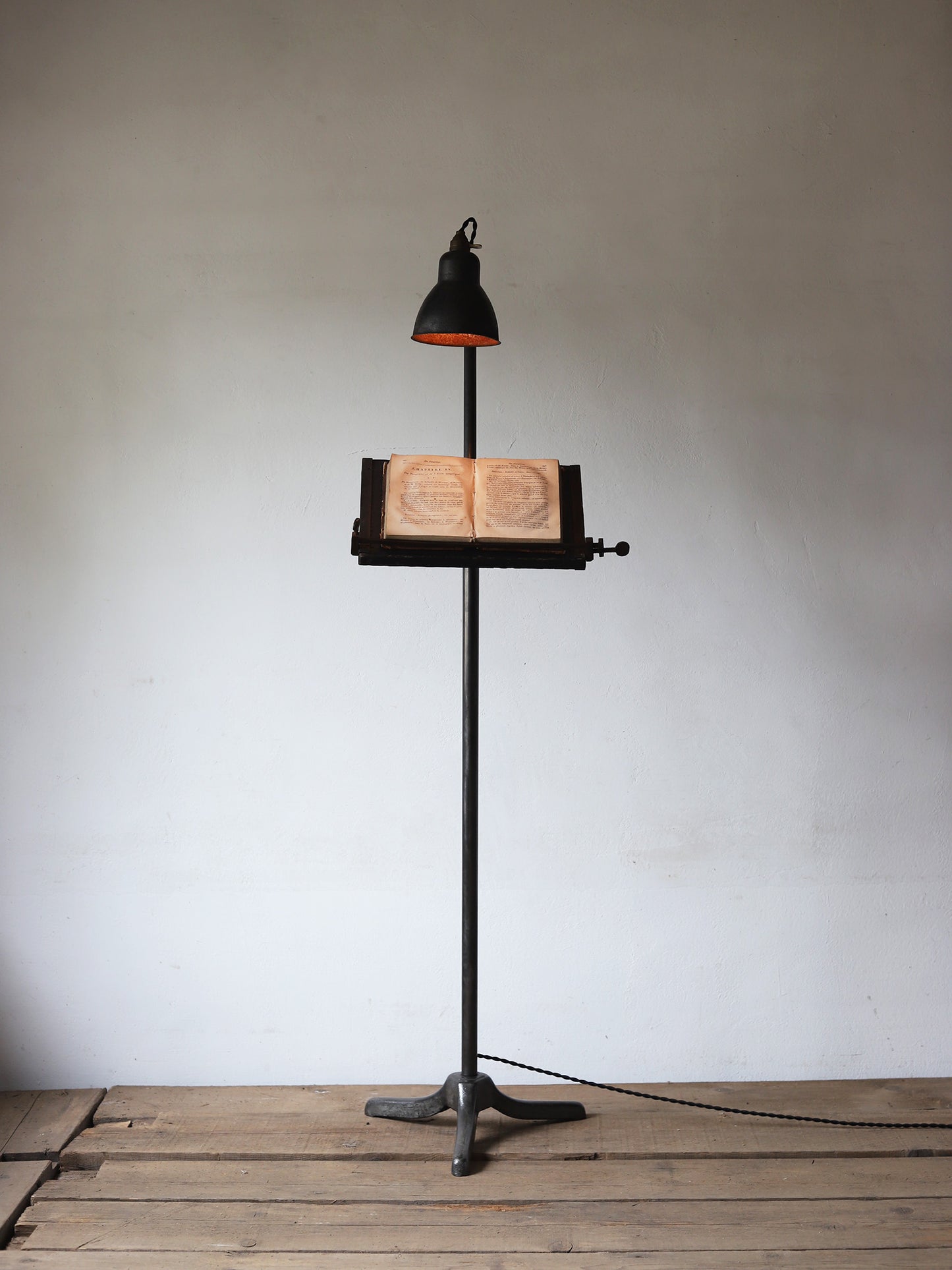 IRON STAND LAMP with BOOK STAND