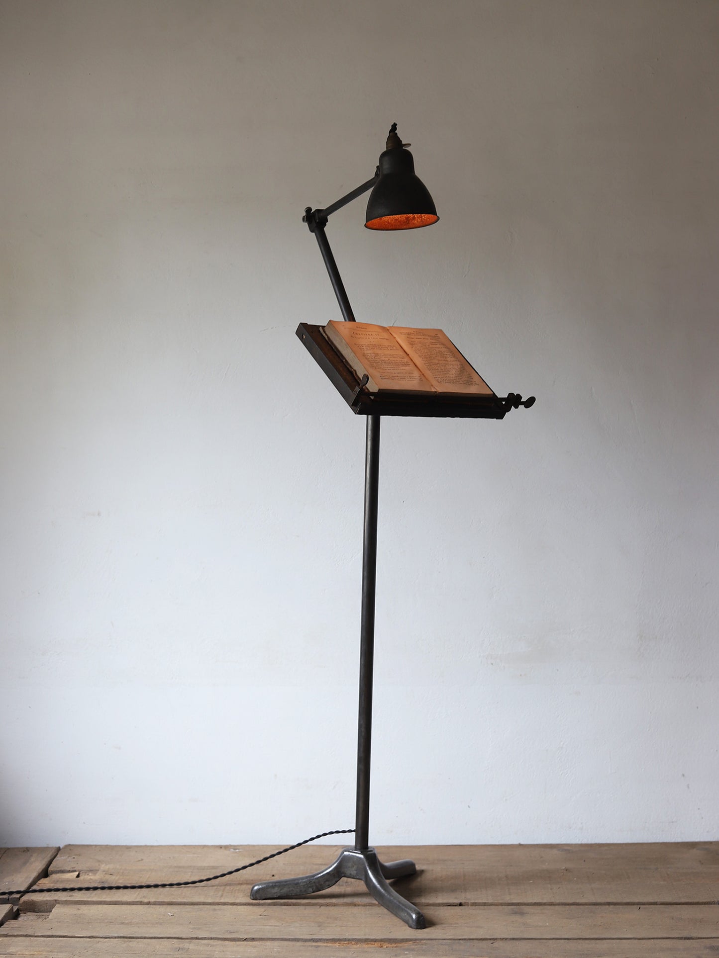 IRON STAND LAMP with BOOK STAND