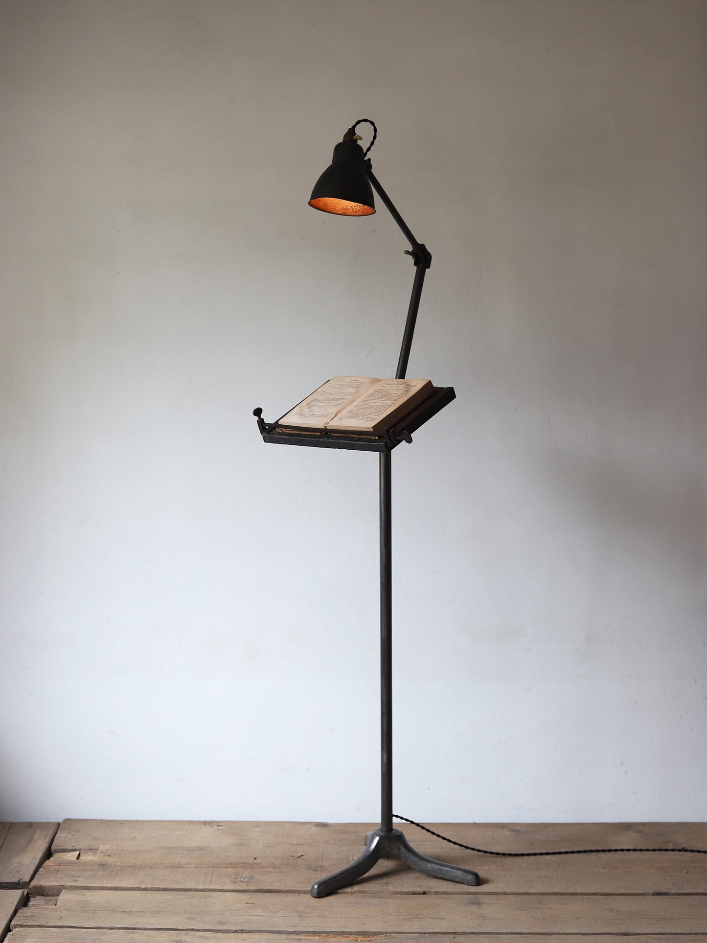 IRON STAND LAMP with BOOK STAND