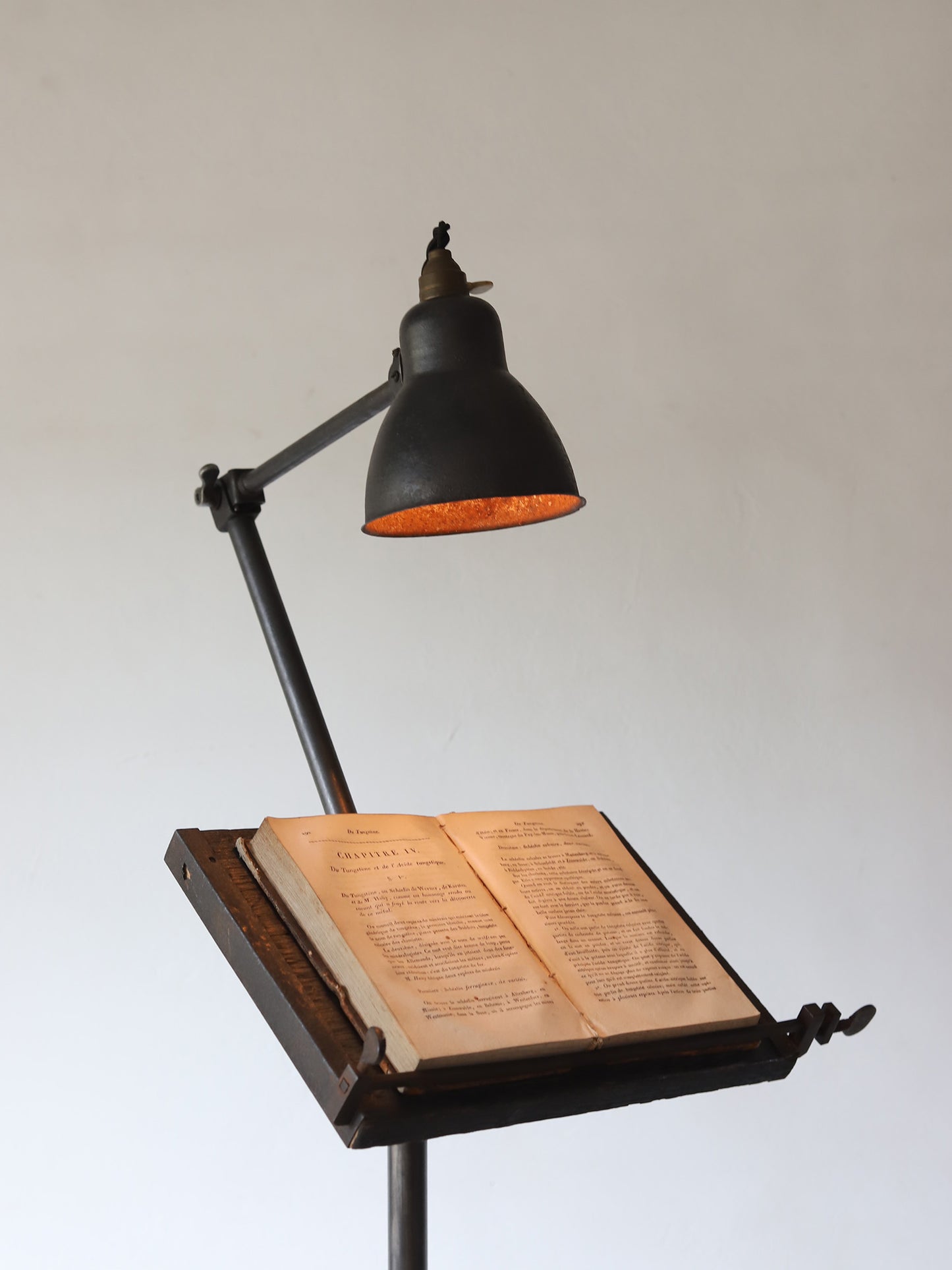 IRON STAND LAMP with BOOK STAND