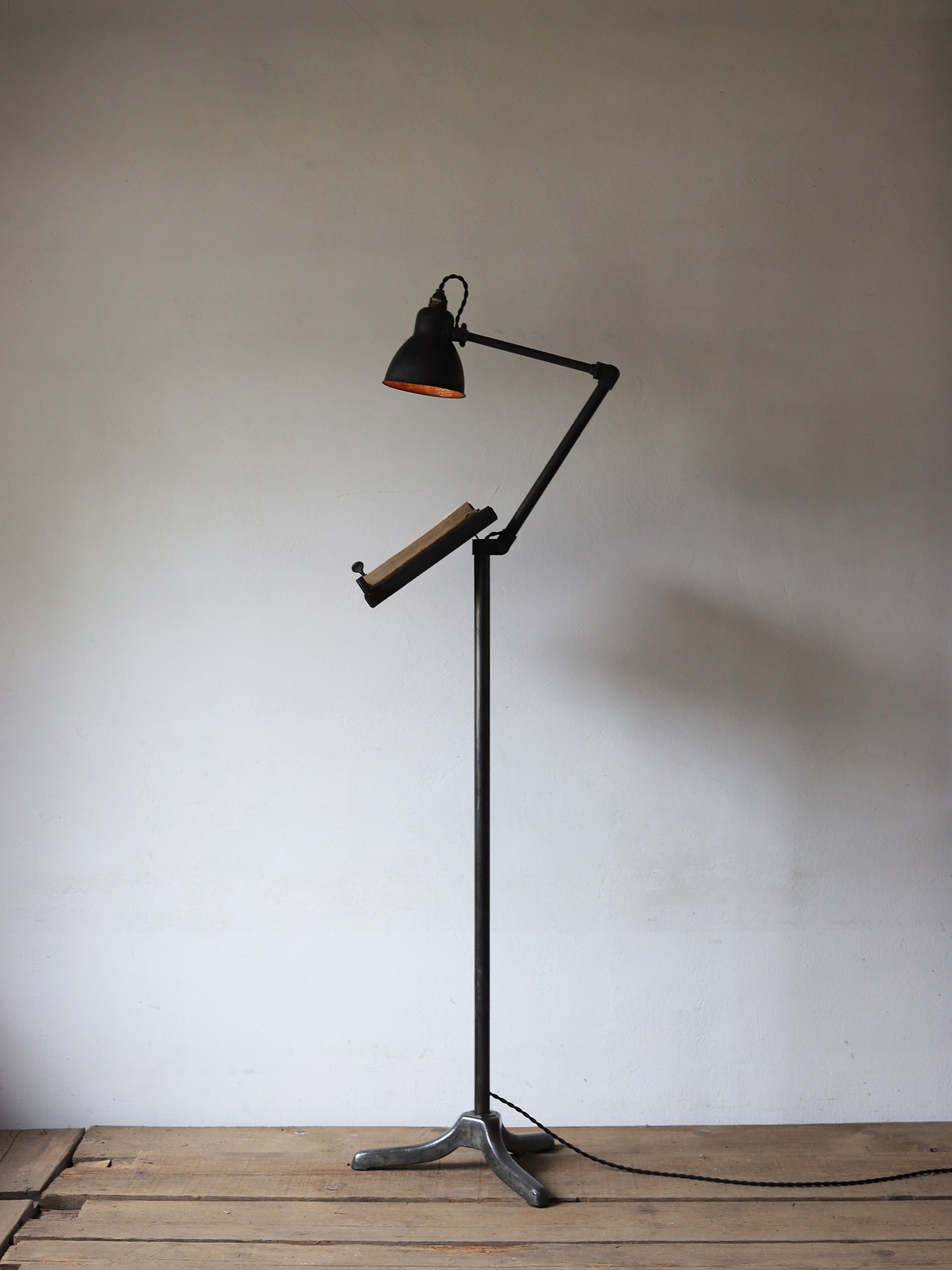IRON STAND LAMP with BOOK STAND