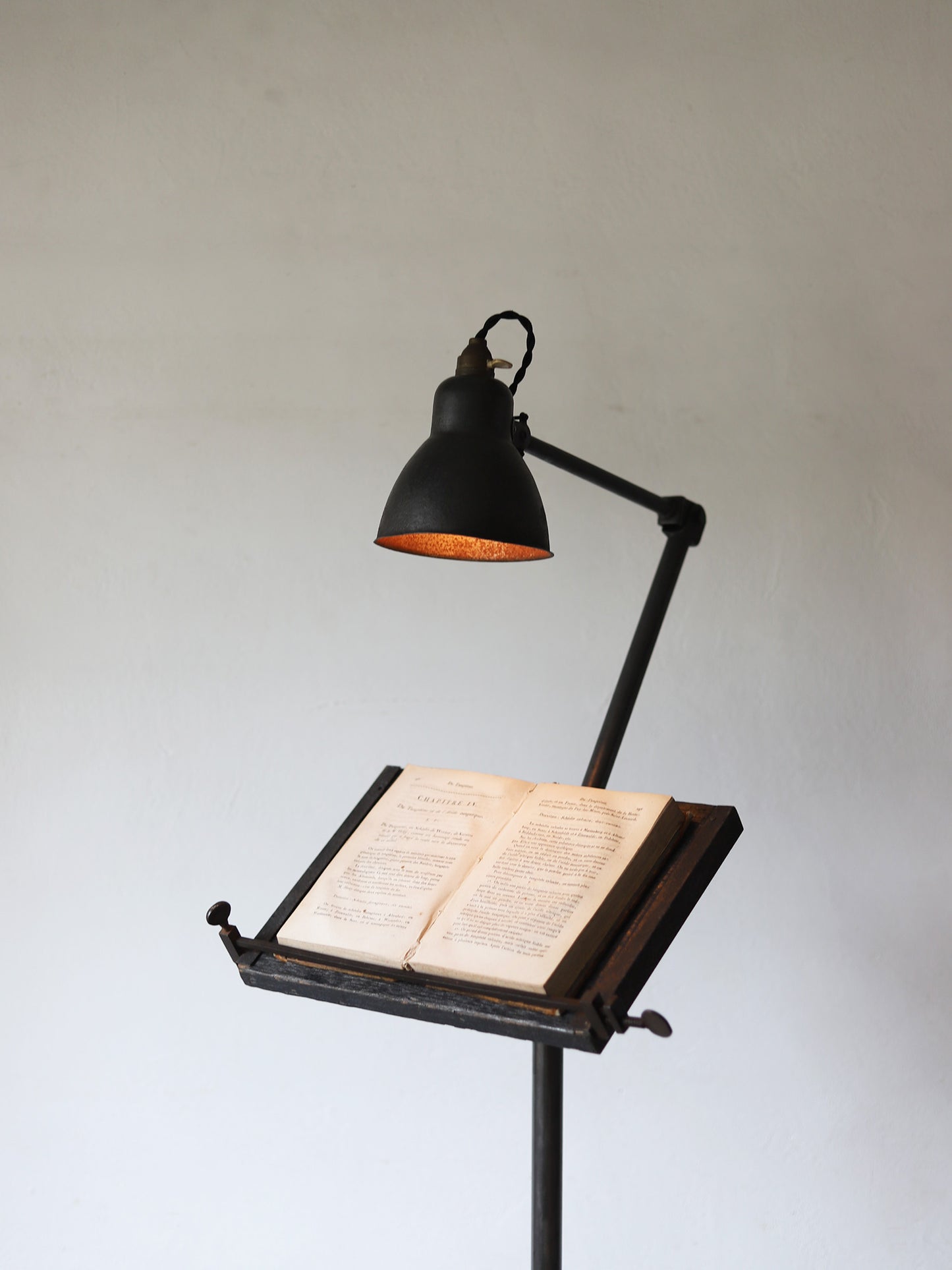 IRON STAND LAMP with BOOK STAND