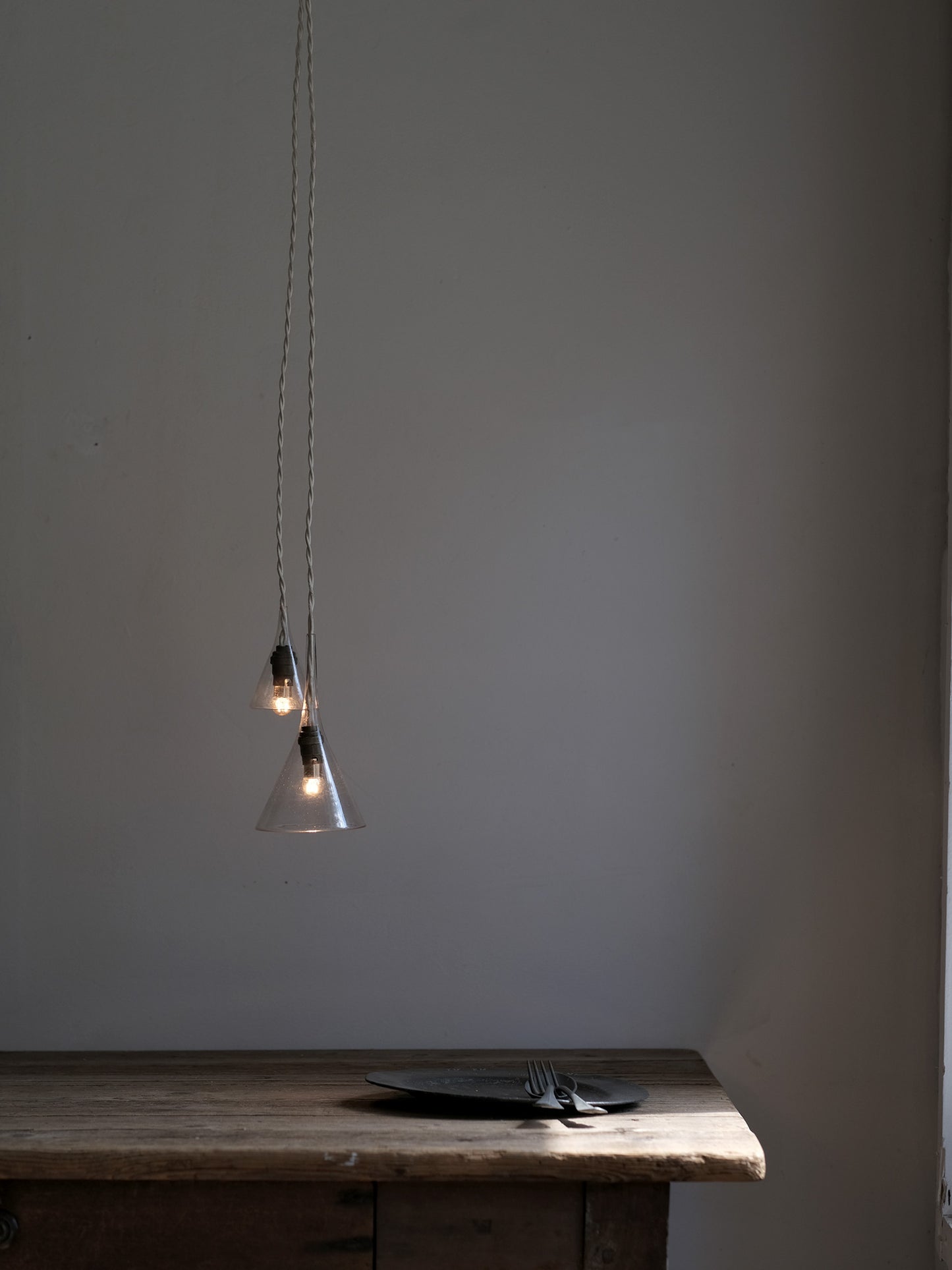 GLASS FUNNEL LAMP SMALL