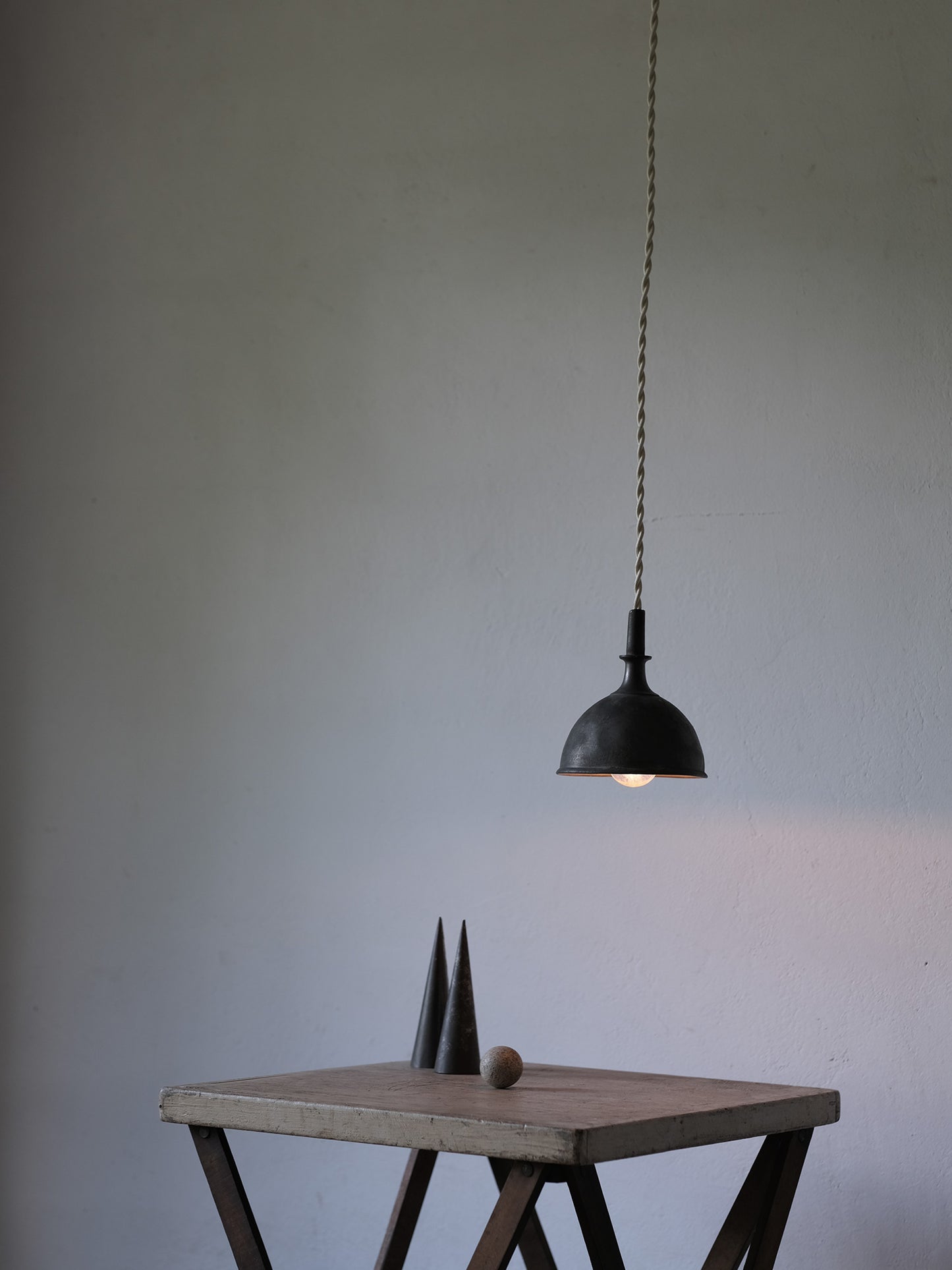 PEWTER FUNNEL LAMP : S