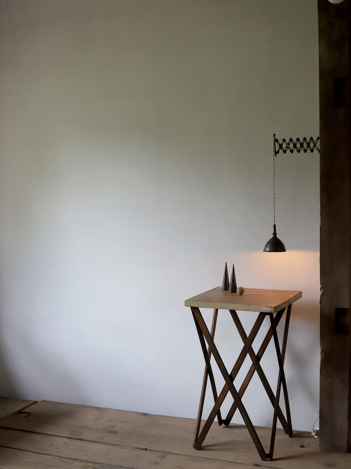 PEWTER FUNNEL LAMP & SWITCH