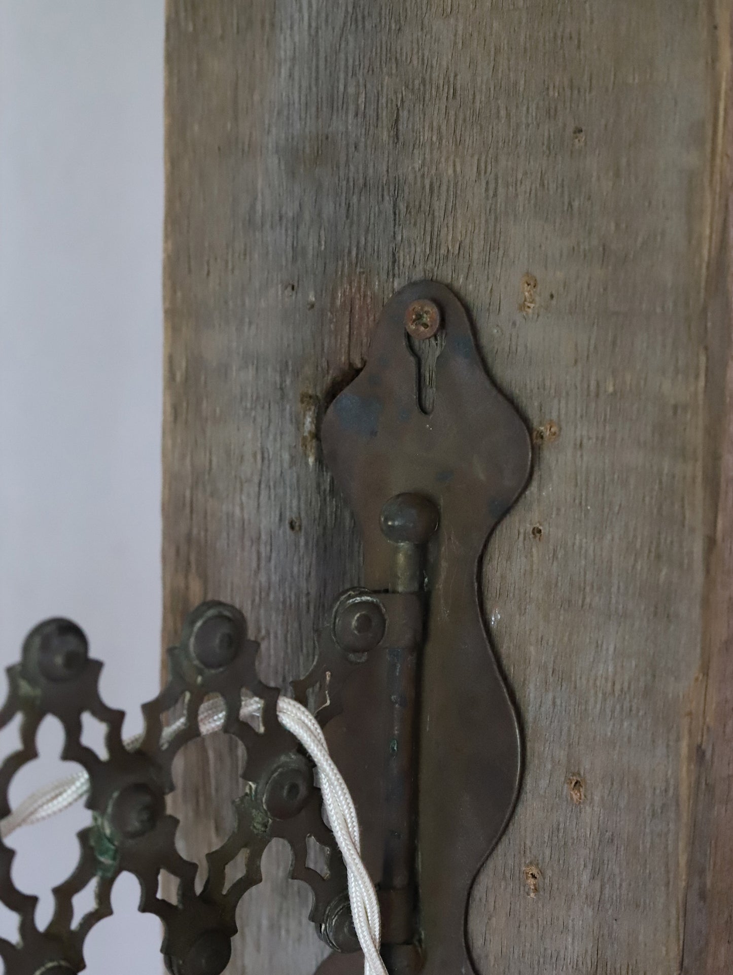 PEWTER FUNNEL LAMP & SWITCH